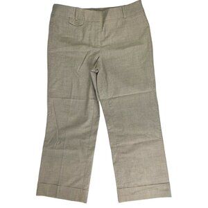 New York & Company Capri Pants Womens 2 Khaki Beige Glen Check Preppy Coastal